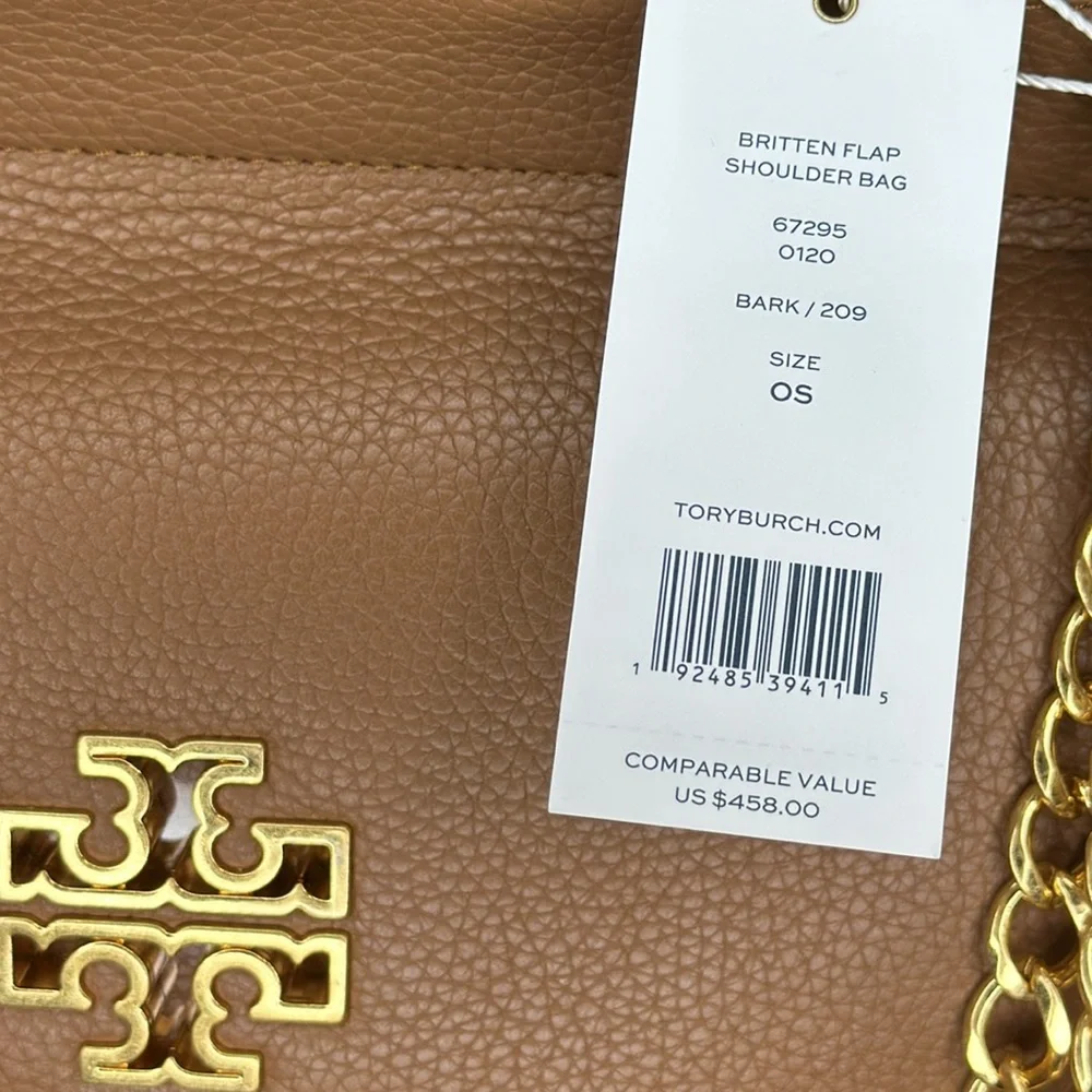 Tory Burch Britten Flap Shoulder Bag— Bark/209 - Picture 5 of 14